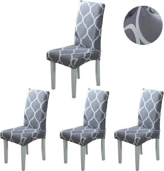 Sedili per sala da pranzo, cuscino elastico per sedile, sedile per sala da pranzo moderno con cuscino rimovibile e lavabile per evento da hotel, matrimonio, sala da pranzo (grigio-diamante, 4 pezzi)