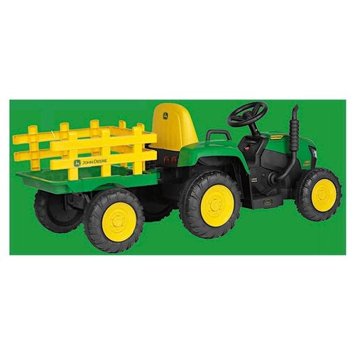 Trattore elettrico peg perego igor0120 john deere con rimorchio farm p
