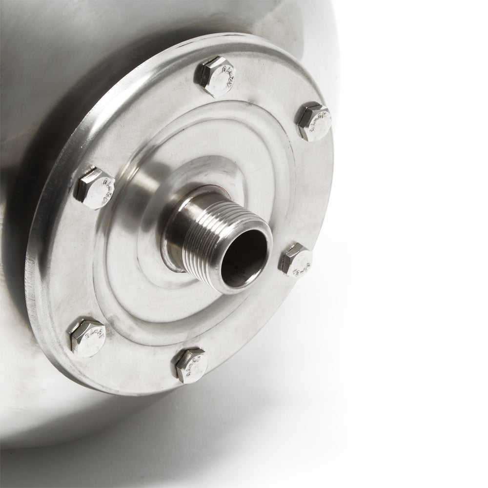 Vaso di espansione 100 l orizzontale acciaio inox per impianti idrici, sistemi autoclave, membrana EPDM