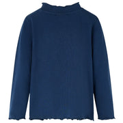Maglietta Bambina Maniche Lunghe Blu Marino 128 13712