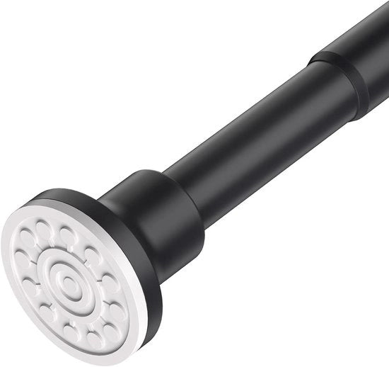 Maniglia per doccia regolabile - senza foratura - nera - in acciaio inossidabile - 74-255 cm