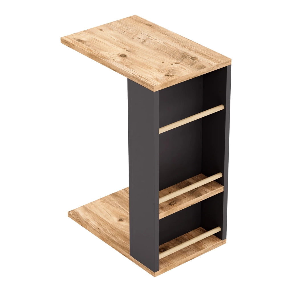 Tavolino laterale per laptop 44 x 29 x 65 cm effetto legno nero 03_0010962
