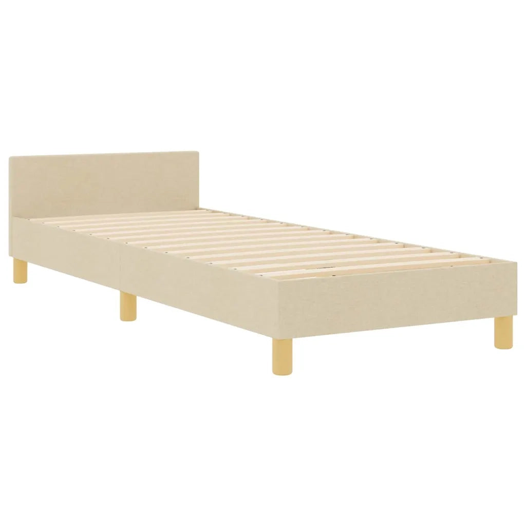 Struttura del letto con testiera Crema 80 x 200 cm Tessuto 3344765