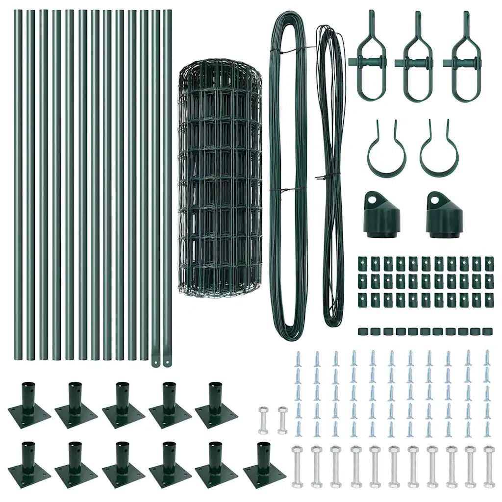 Recinzione da Giardino | Recinzione con Posto Verde 0,6 x 25 m Acciaio e PVC