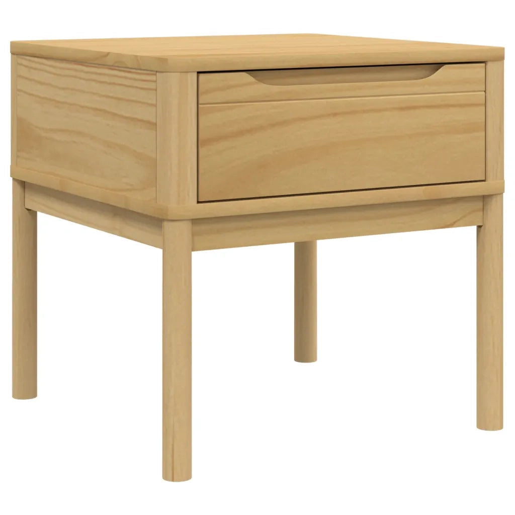 Tavolo per Lampada FLORO 55x55x54 cm Marrone Cera Legno di Pino CFW8782809