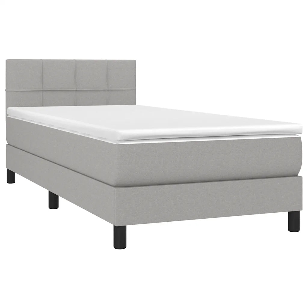 Giroletto a Molle con Materasso Grigio Chiaro 80x200 cm Tessuto 3140009