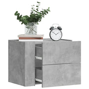 Comodini a Muro 2 pz-Set di 2 Tavolino da notte Grigio Cemento 45x30x35 cm 348542