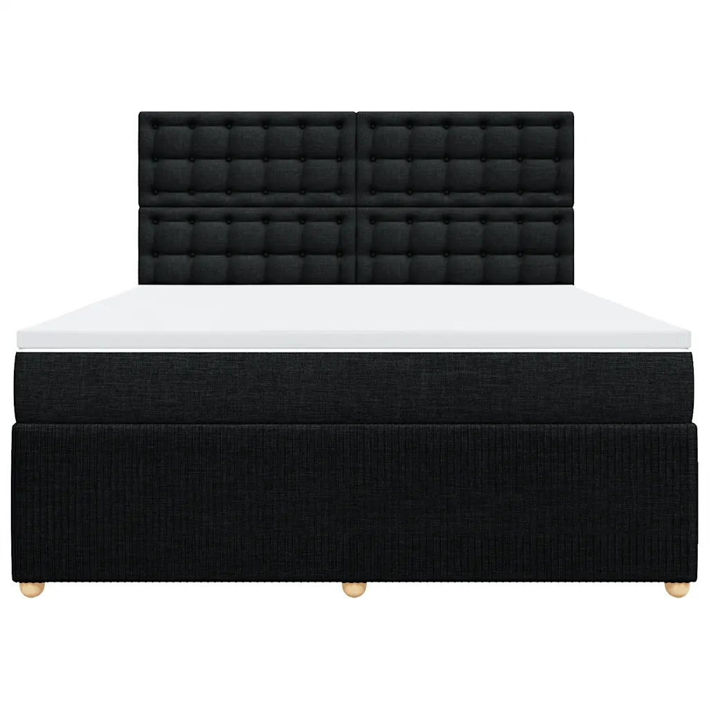 Giroletto a Molle con Materasso Nero 180x200 cm in Tessuto