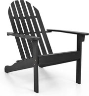 Adirondack-Sedia Giardino in Legno, Poltrona Esterno con Schienale Alta, Sedia a Sdraio Prendisole per Spiaggia Cortile Balcone, Portata 180 kg (Nero, 66 x 93 x 86 cm)