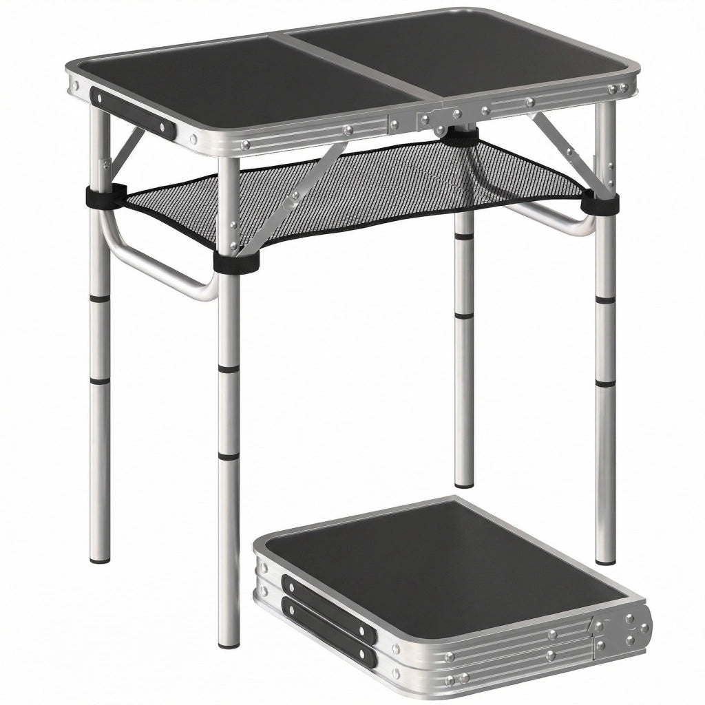 Tavolo pieghevole da camping ¨C zephmum ¨C alluminio, bianco, 60x40x60 cm