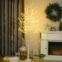 Albero Luminoso di Betulla con 180 Luci LED Alto 180 cm e 3 Livelli di Luminosità per Interni ed Esterni, Bianco