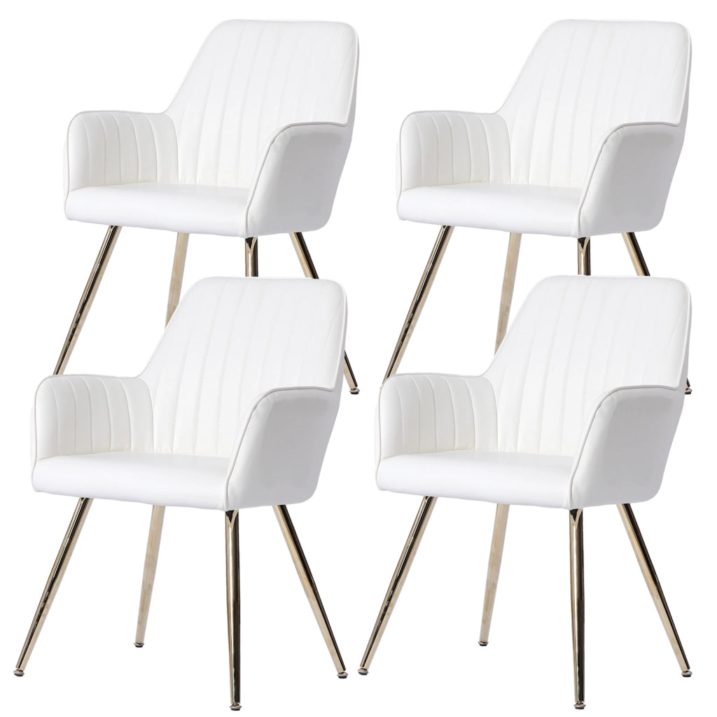 Sedie da Pranzo Set 2 Pezzi con Braccioli ¨C MINIMAL ¨C Tessuto, Gambe in Metallo Dorato
