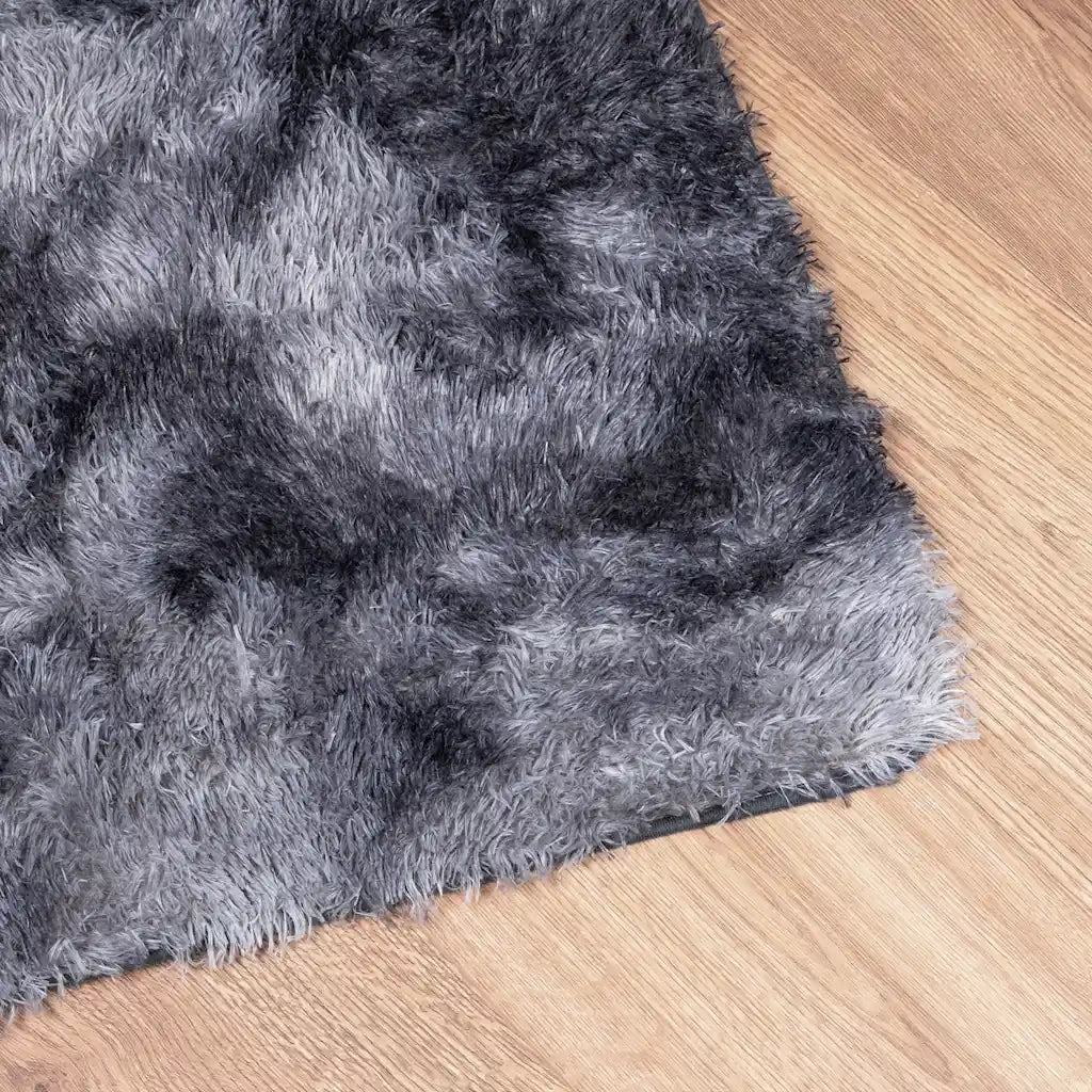 Tappeto Shaggy a Pelo Lungo NAVARRA Grigio Scuro 200x200 cm 4102880