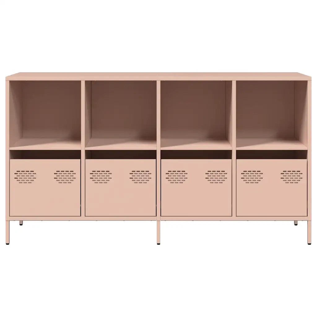 Credenza Rosa 135x39x73,5 cm in Acciaio Laminato a Freddo