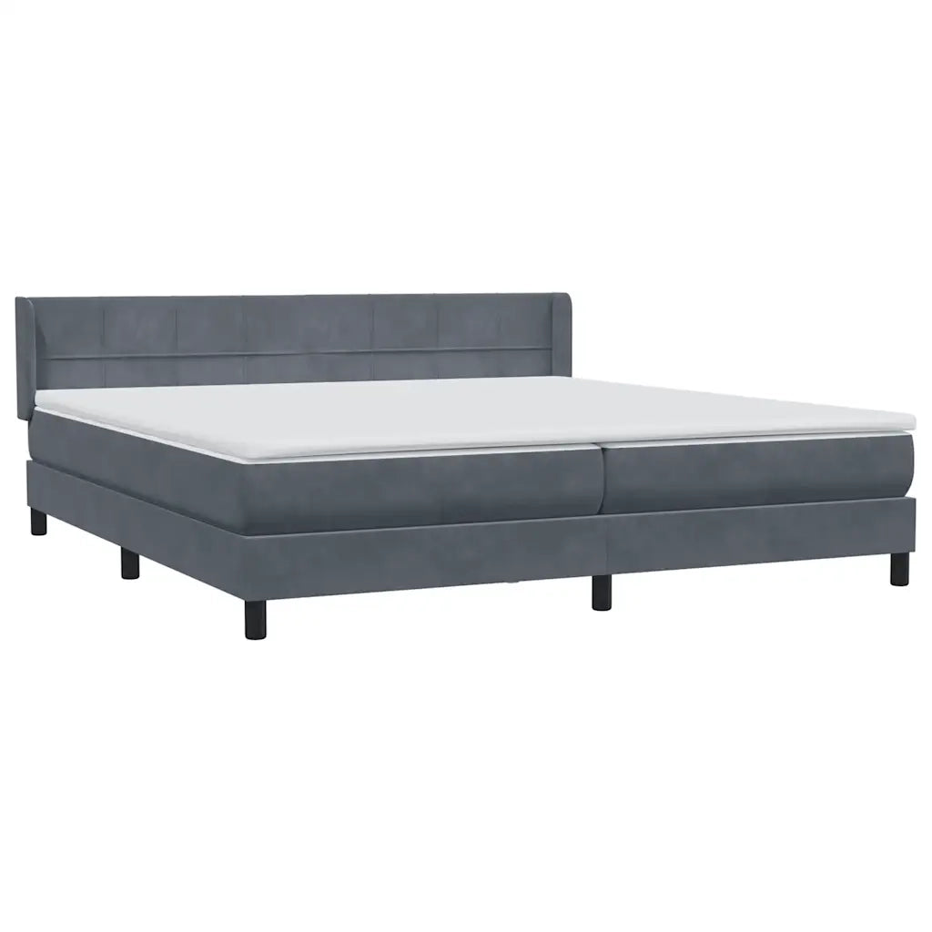 Giroletto a Molle con Materasso Grigio Scuro 180x220 cm Velluto 3318166