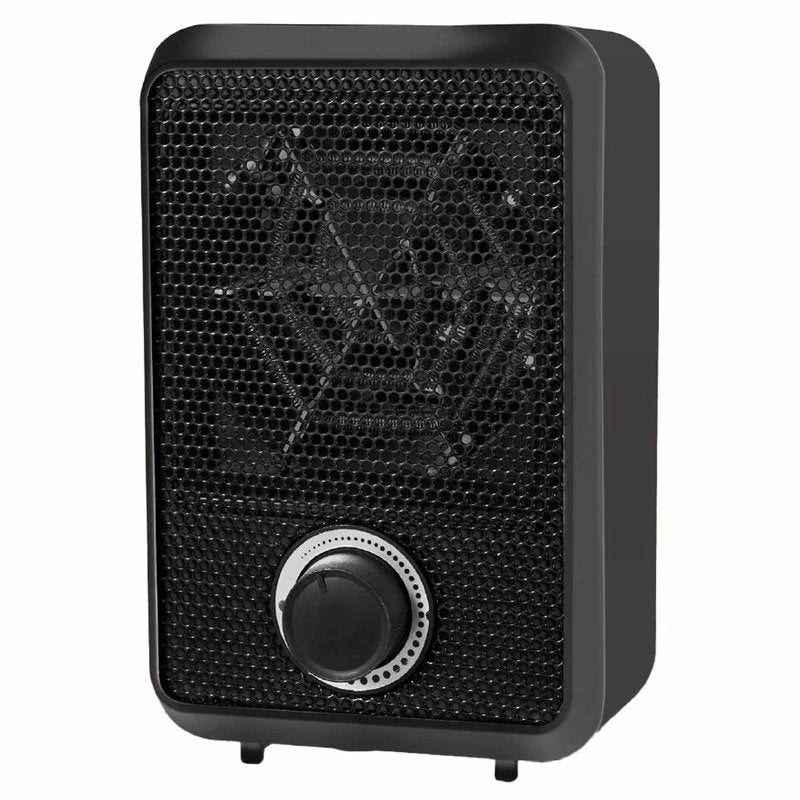 Mini Termoventilatore Elettrico 600W Termostato Regolabile con Protezione Anti Surriscaldamento Colore Nero