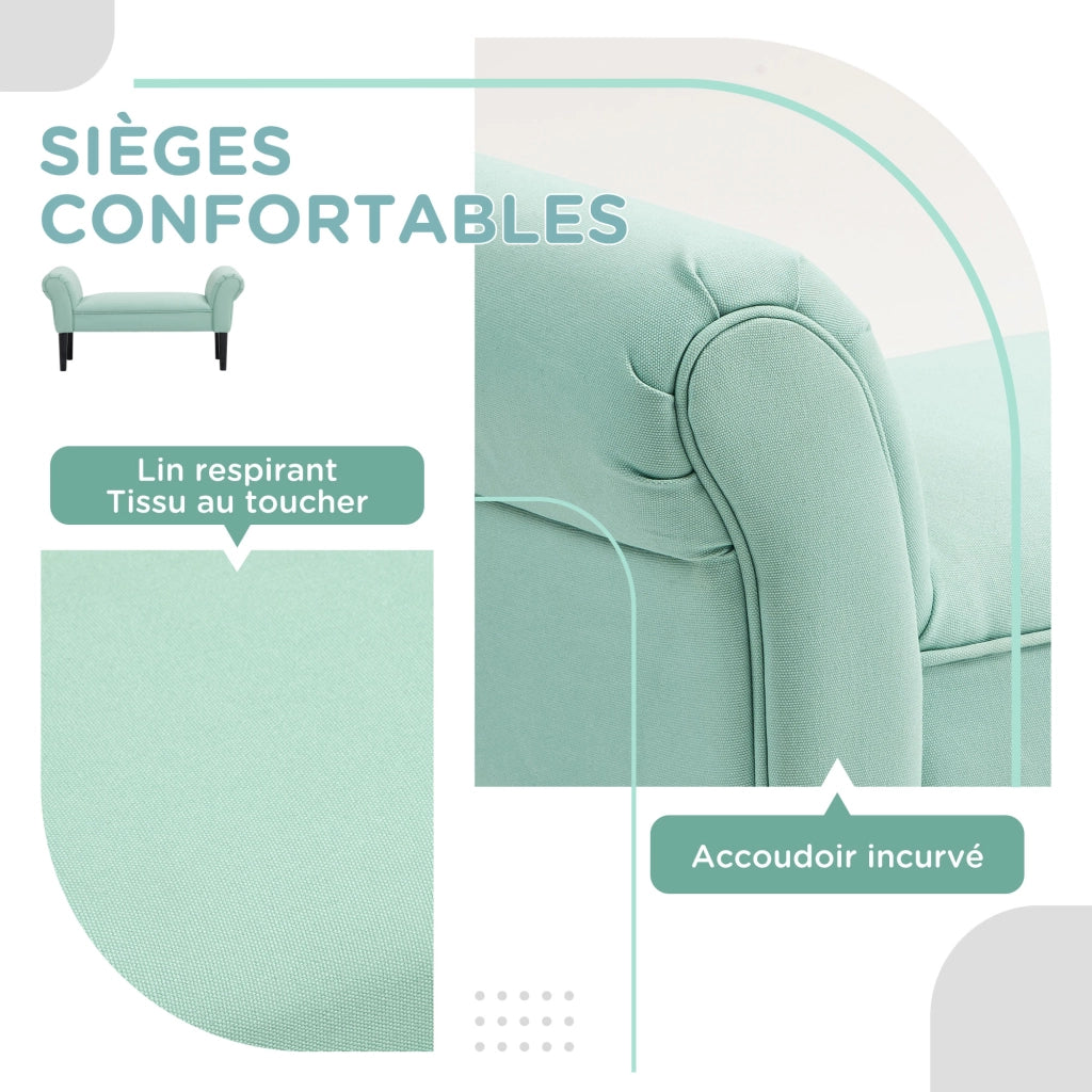 Pouf imbottito per letto ¨C Zephmum ¨C Verde 102x36x51 cm