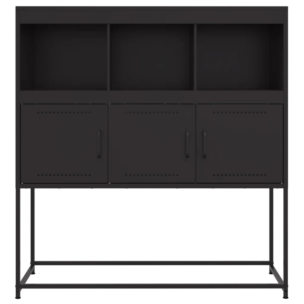 Credenza Nera 100,5x39x107 cm in Acciaio