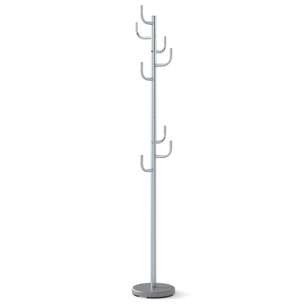 Appendiabiti moderno 27 x 119/175 cm 8 ganci curvi salvaspazio stile cactus metallo nero 20_0018962