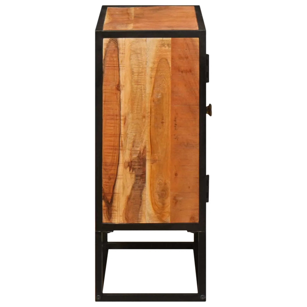 Credenza Beta Naturale 70 x 30 x 75 cm Legno di Acacia Massello