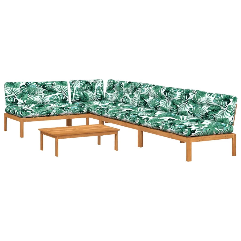 Set Divano Pallet Giardino 5pz con Cuscini Massello Acacia 3209474