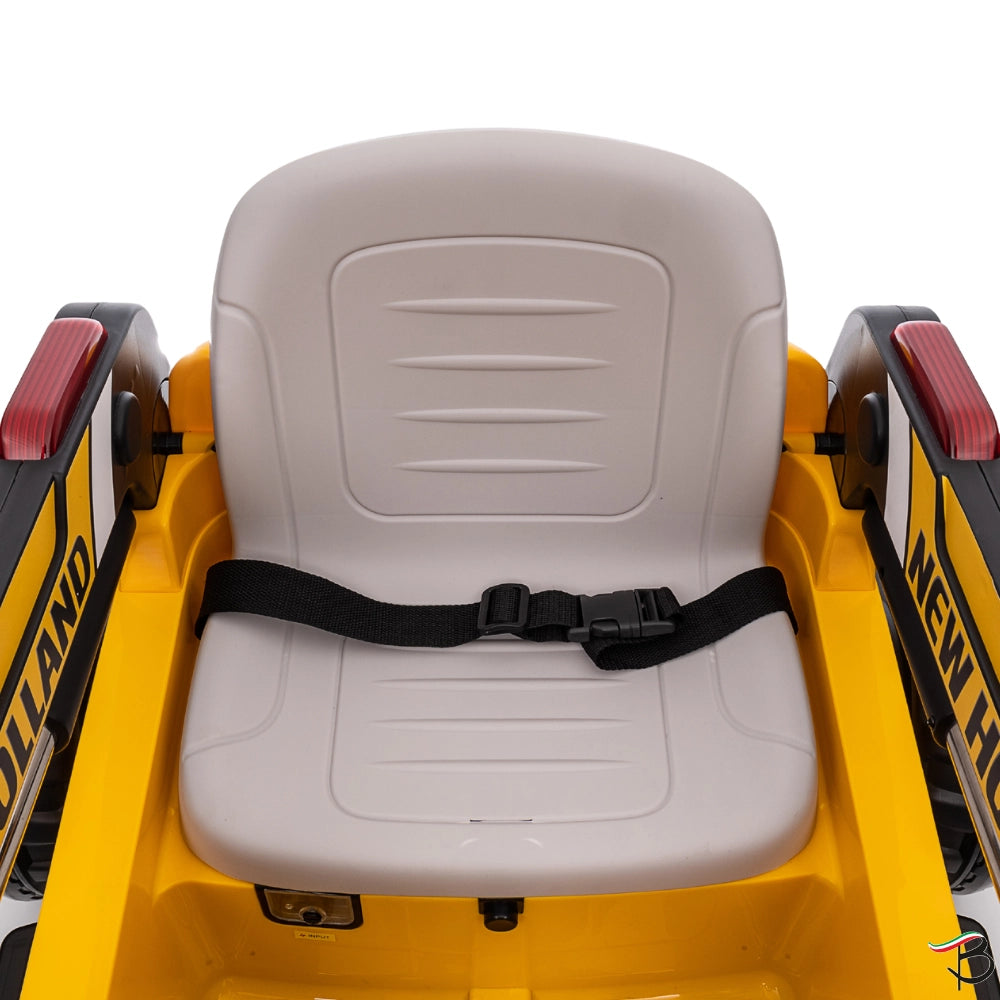 Trattore New Holland Ruspa Elettrica Pala Meccanica Per Bambini 12V con Radiocomando