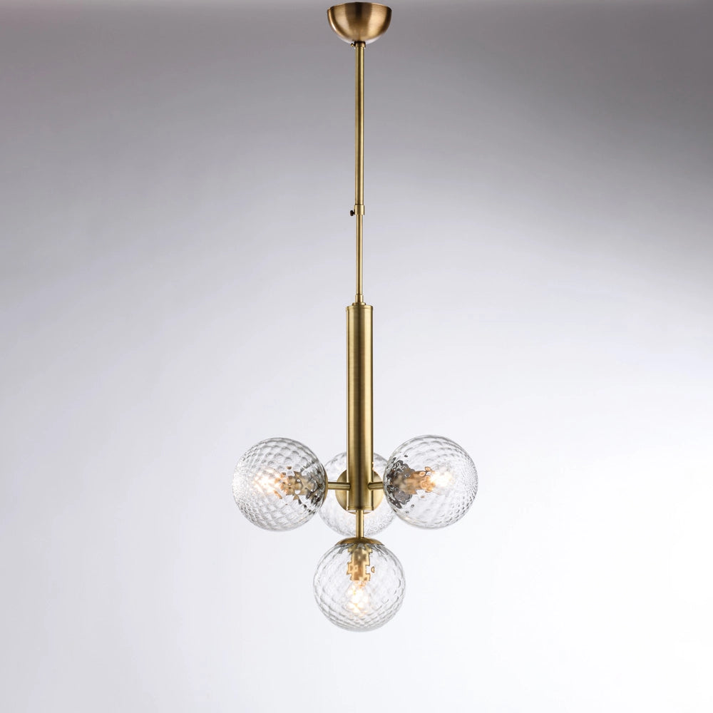Lampadario Contemporaneo Armonia Metallo Bronzo 4 Luci E14