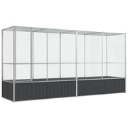 Voliera a gabbia con estensione in argento 418,5 x 107 x 212 cm acciaio argento 02_0045655