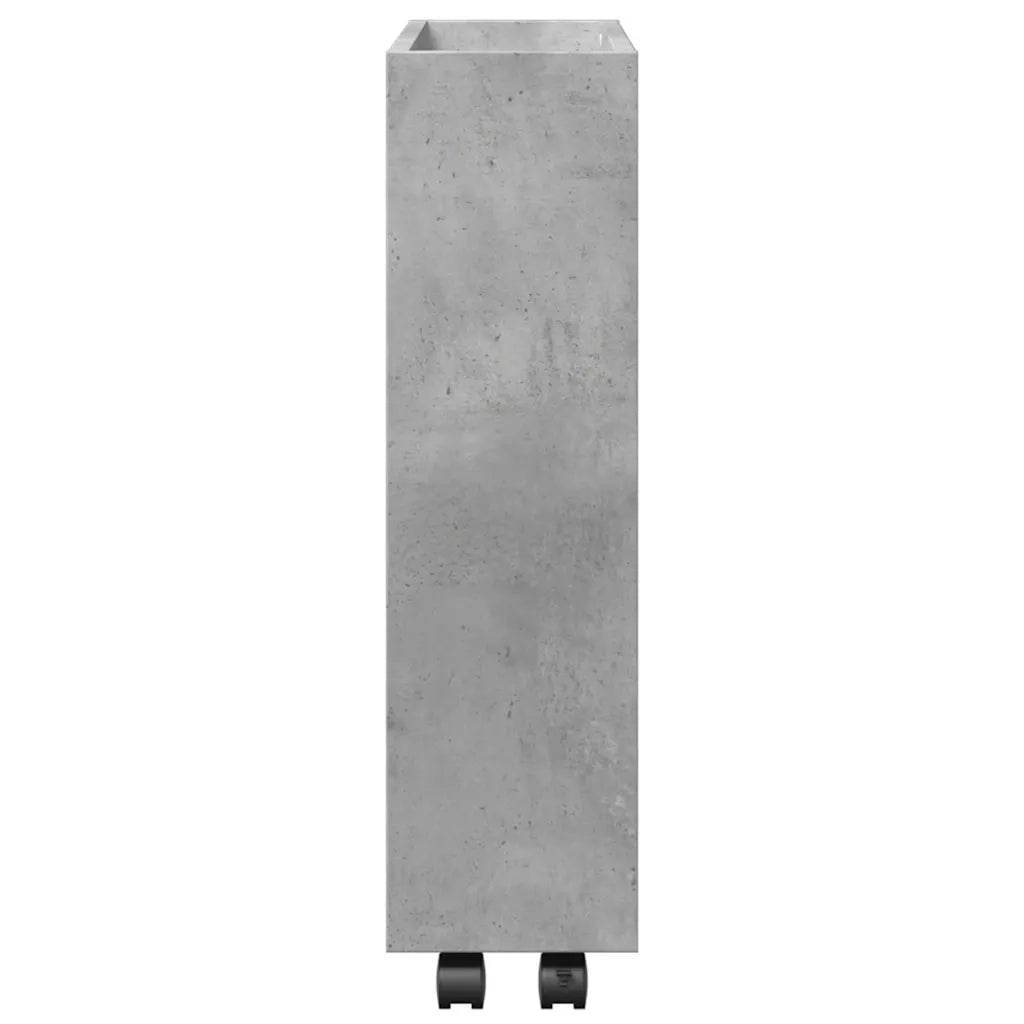 Carrello Stretto a 3 Livelli Grigio Cemento in Truciolato 855244