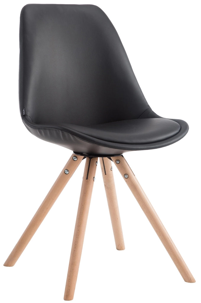Sedia visitatore Laval in similpelle gambe tonde natura,nero