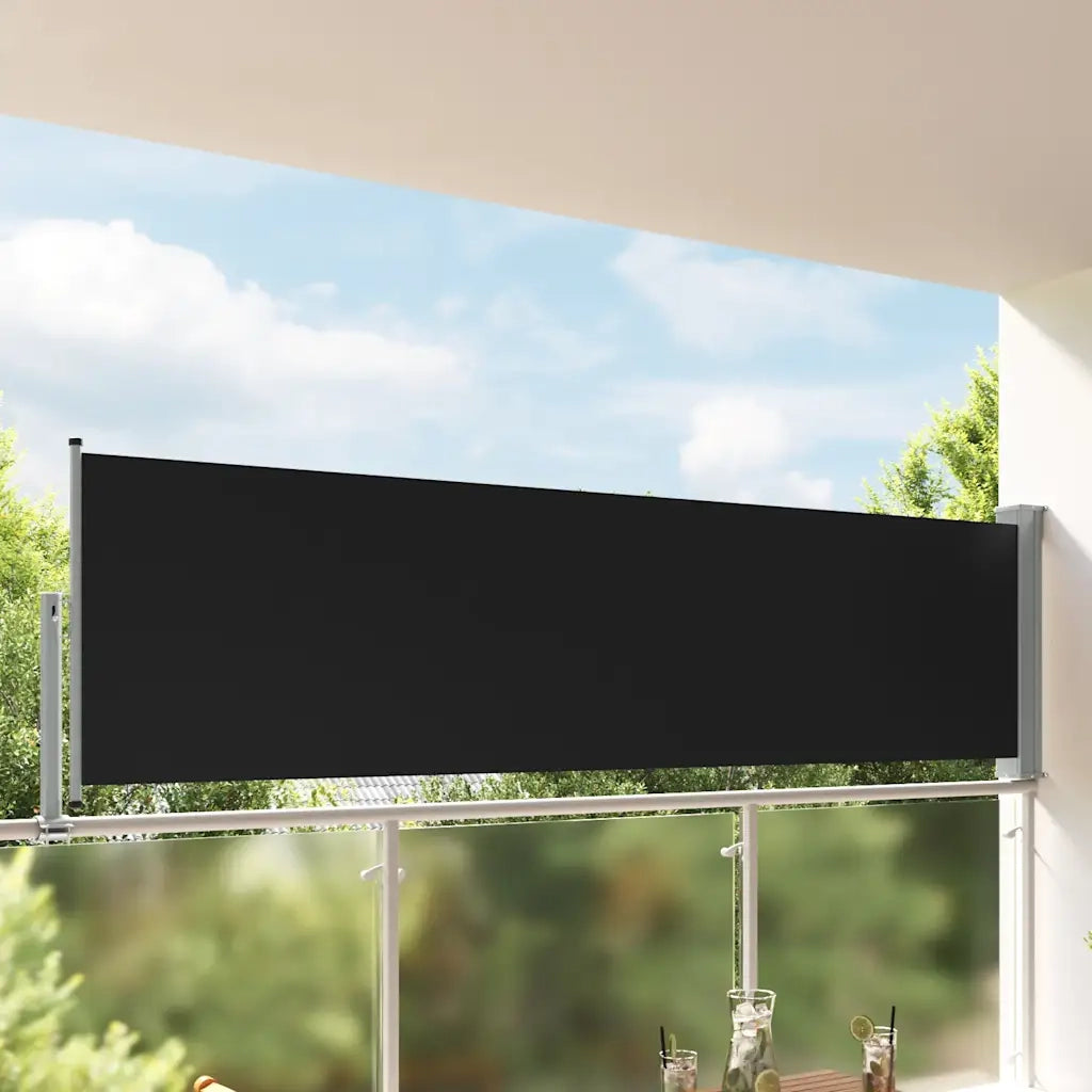 Tenda da Sole Laterale Retrattile 100 x 300 cm Nera 45184