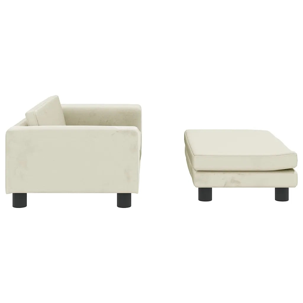 Lettino per Cani con Estensione Crema 100x50x30 cm in Velluto 172025