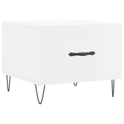 Tavolino da salotto | Tavolino da caff¨¨ | Tavolino da Soggiorno Bianco Lucido 50x50x40 cm Legno Multistrato