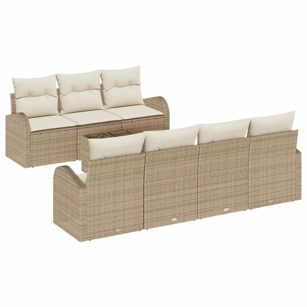 Set Divano da Giardino Beige 55 x 55 x 37 cm polyrattan