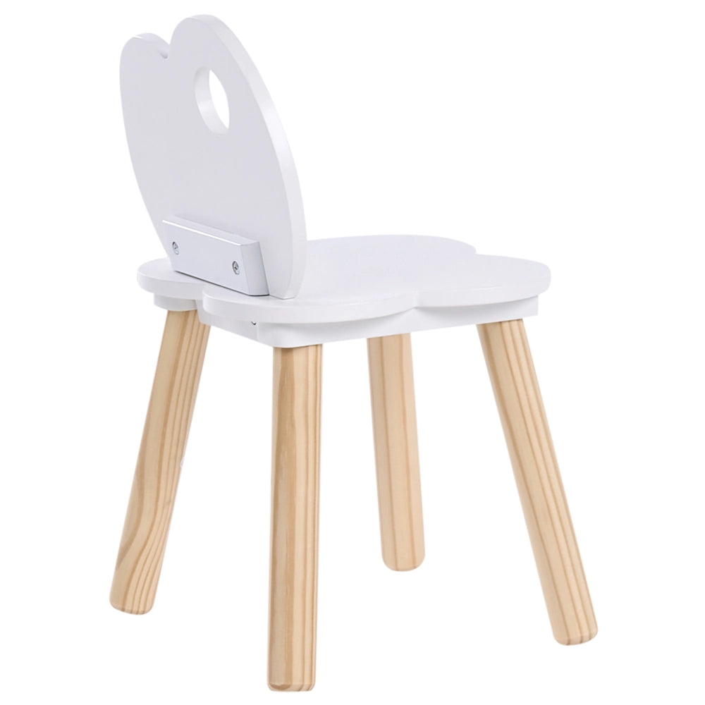 Set angolare per bambini a 1 posto con tavolo e sedia in MDF bianco con motivo a nuvole in legno di pino Elegante camera per bambini Nursery