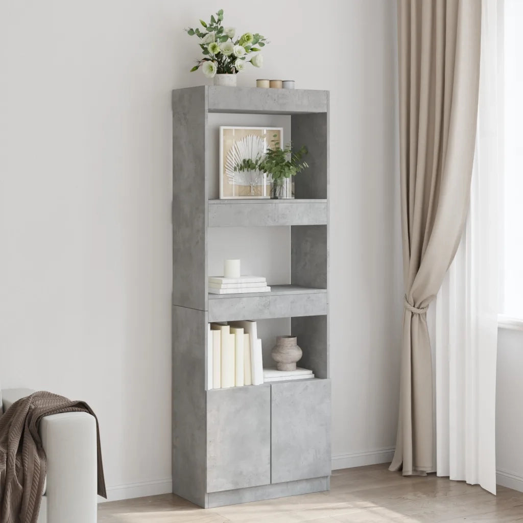 Credenza Grigio Cemento 63x33x180 cm in Truciolato 3309603