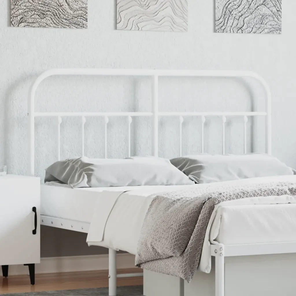 vidaXL Testiera in Metallo Bianco 140 cm