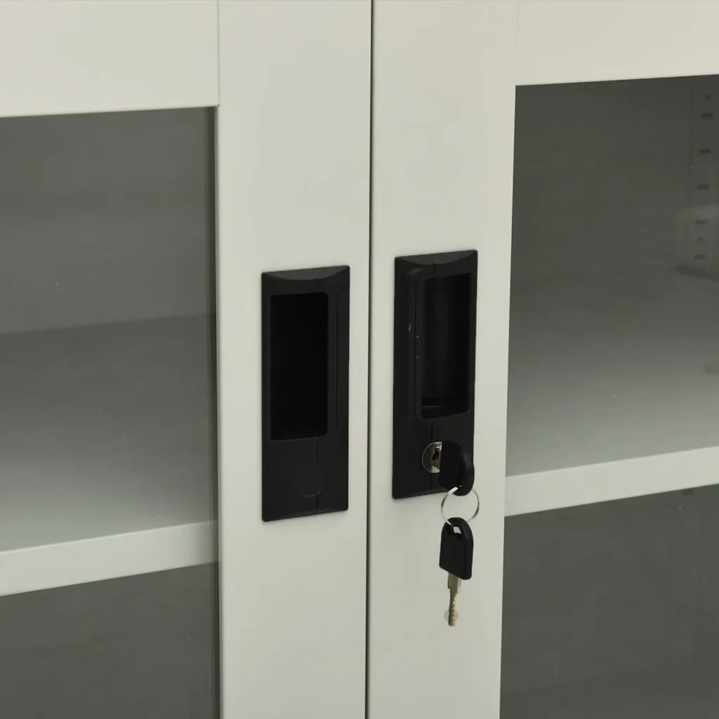 Armadio per Ufficio Grigio Chiaro 90x40x70 cm in Acciaio 335927