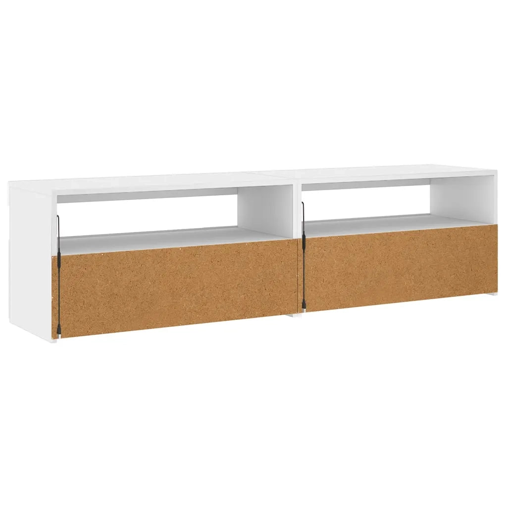 Mobili Porta TV con Luci LED 2 pz Bianco 75x35x40 cm 804392