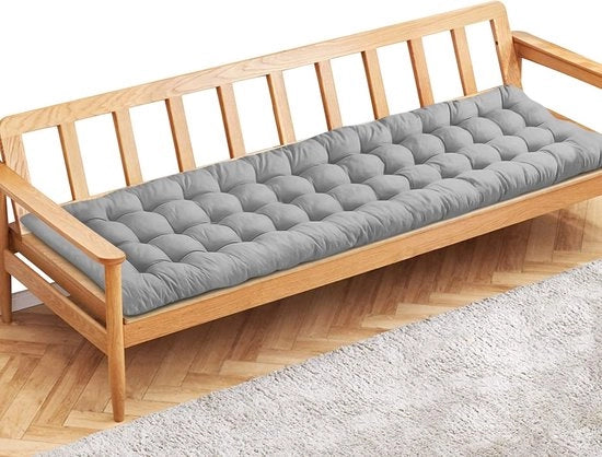 Bancopiazza in tessuto - confortevole e stile - 1 pezzo - grigio - 120 x 48 cm