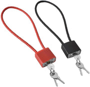 2 slot kabel con beugel e 3 chiavi per valigia, porta, bicicletta, palestra, armadio (nero, rosso)