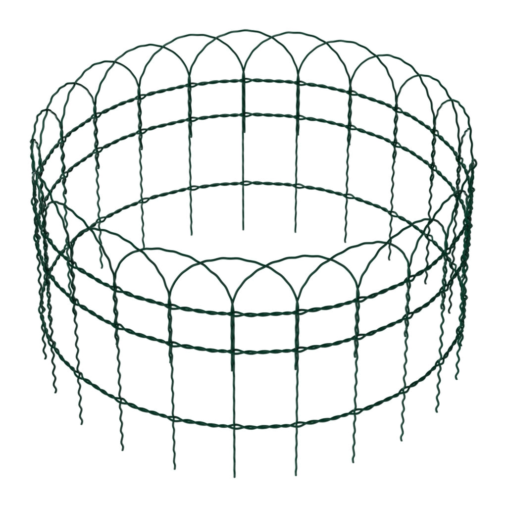 Recinzione giardino 0,65 x 25 m verde, rete metallica in acciaio rivestita in PVC con bordo superiore ad arco, recinzione con maglie 9 x 15 cm, filo Ø 2mm