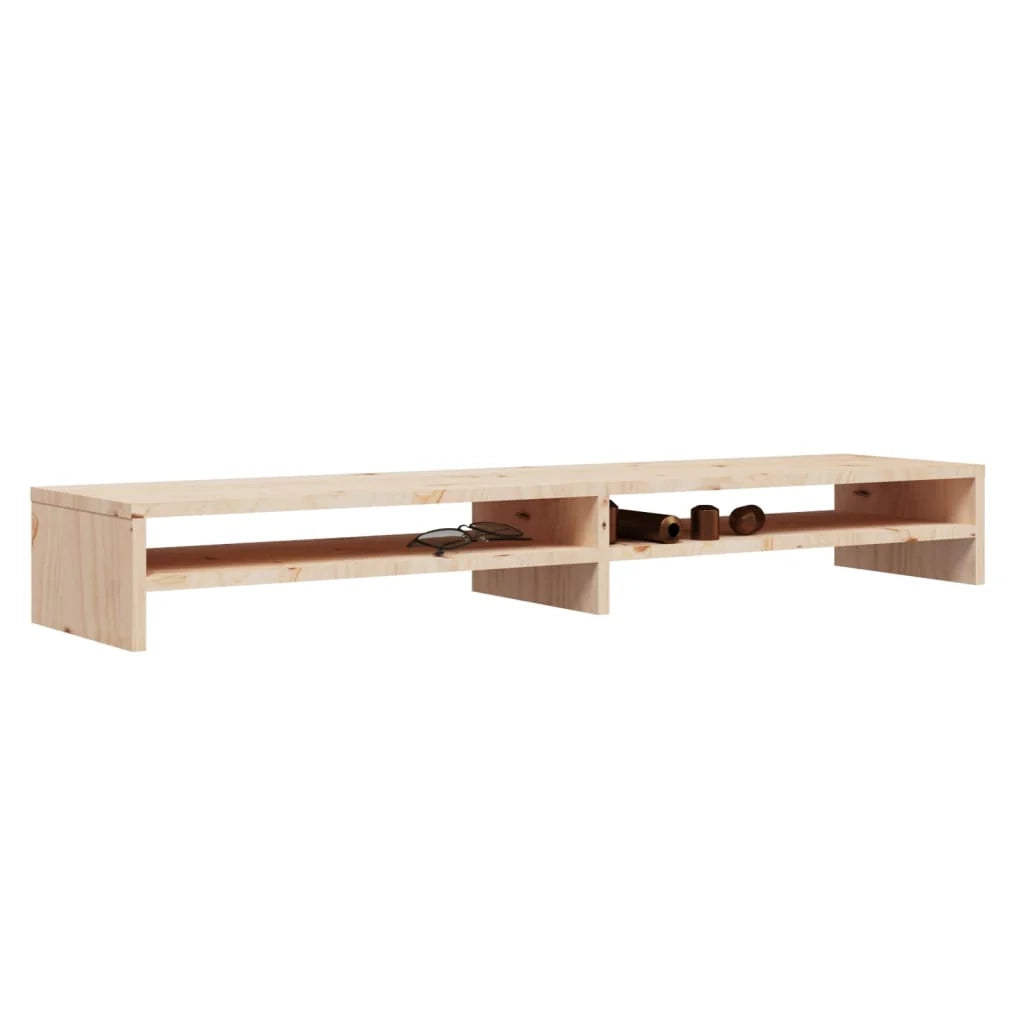 Supporto per monitor 100 x 24 x 13 cm in legno massello di pino marrone 02_0029195