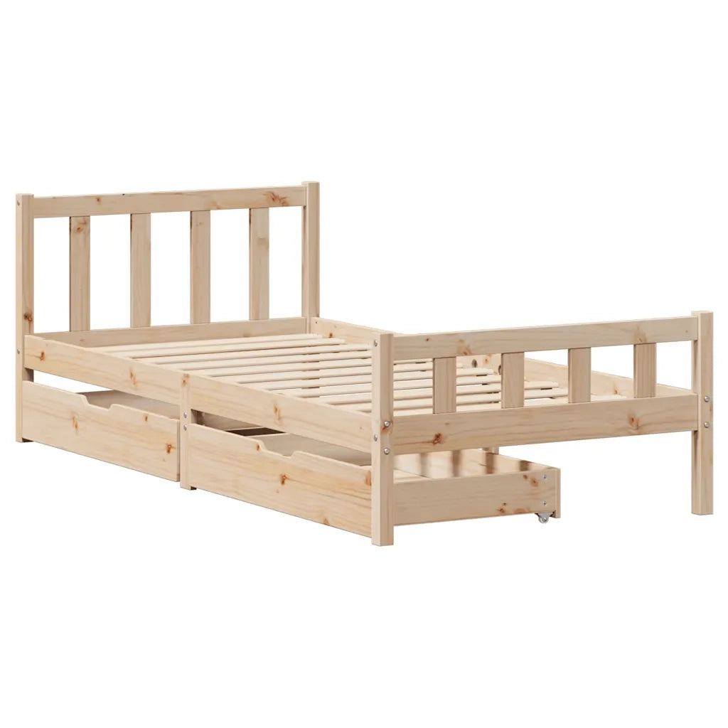 Letto senza Materasso 90x190 cm in Legno Massello di Pino 3301565
