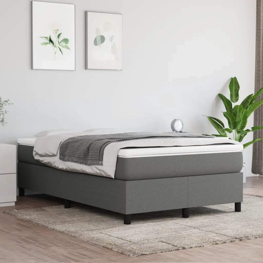 Giroletto a Molle con Materasso Grigio Scuro 120x190cm Tessuto 3269684