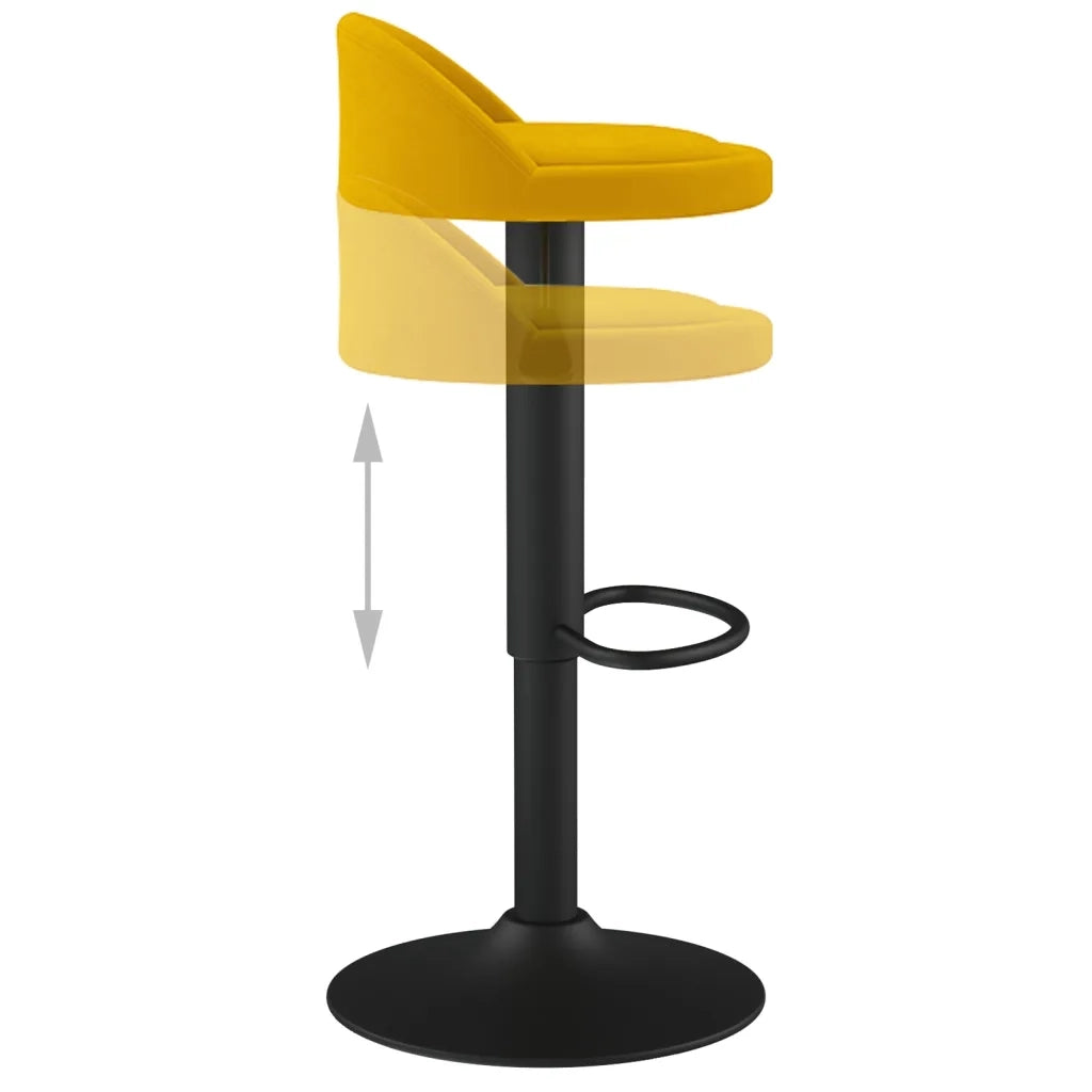 Sgabelli da Bar 2 pz Gialli in Velluto 333608