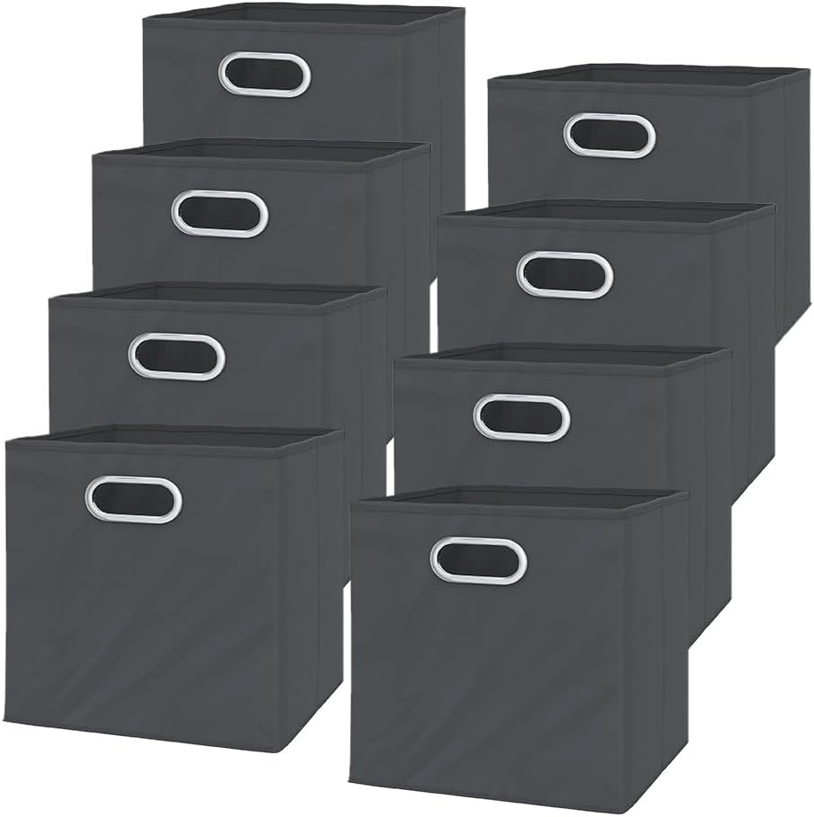 Scatola pieghevole, Antracite, 30 x 30 cm Set di 8 scomparti, adatto ai sistemi di scaffalature con foro integrato per maniglia