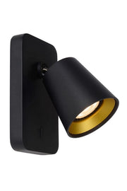 Applique Lucide Turnon GU10 5W 2200-3000K nero oro dimmerabile