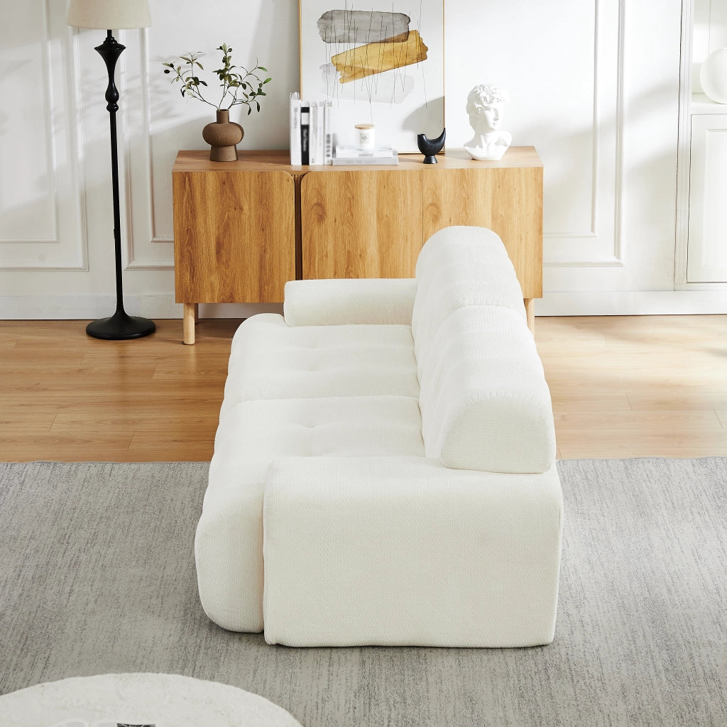 Divano 2 posti Cloud, design moderno con braccioli larghi e bottoni decorativi ¨C MINIMAL ¨C beige