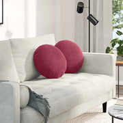 Cuscini per Seduta 2 pcs Rosso Vino Ø 40 x 13 cm Velluto